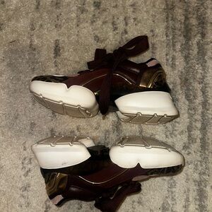 Kate Spade Burgundy and Gold cloud Sneakers